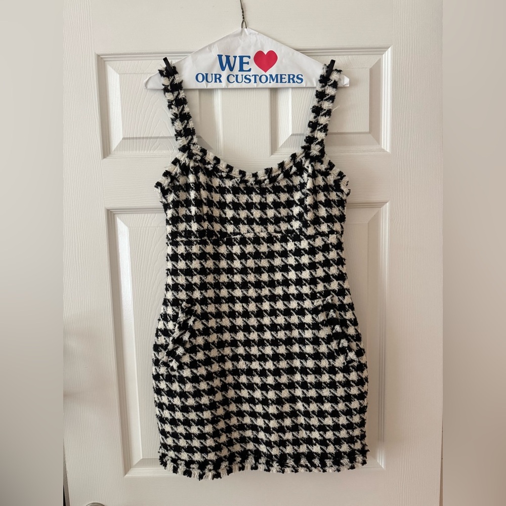 Just Me Houndstooth Mini Dress